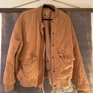 Universal Thread Men's Brown Quilted Bomber Jacket